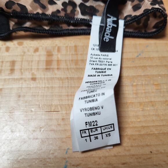 Aubade Paris Nudessence Sheer Leopard Print 32C Half Cup & Briefs Size XS NWT - Picture 11 of 11